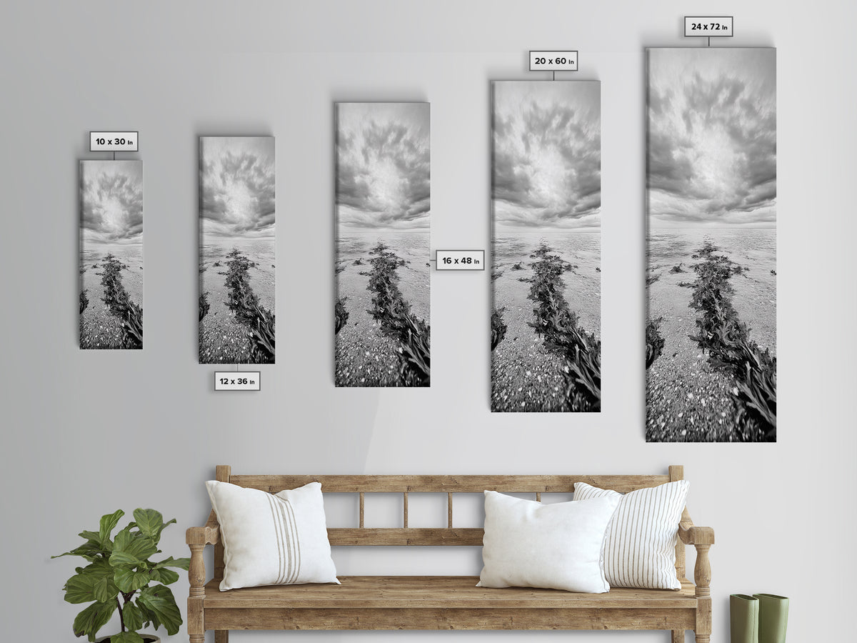 Seaweed Trail, Ocean Depth, Coastal Texture, Shoreline Calm, Marine Inspired Canvas Print, Minimalist Bathroom Wall Art, Ocean Decor