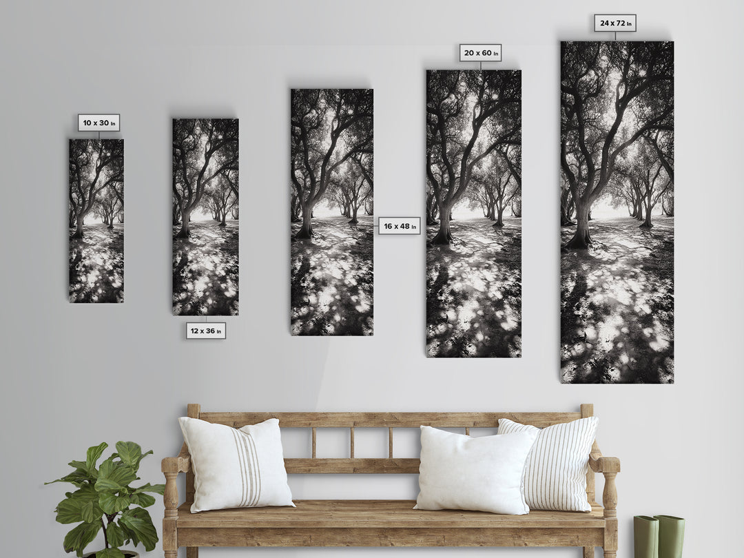 Tree Shadows, Woodland Light, Forest Stroll, Peaceful Canopy, Dappled Light Canvas Print, Cozy Living Room Wall Art, Autumn Decor