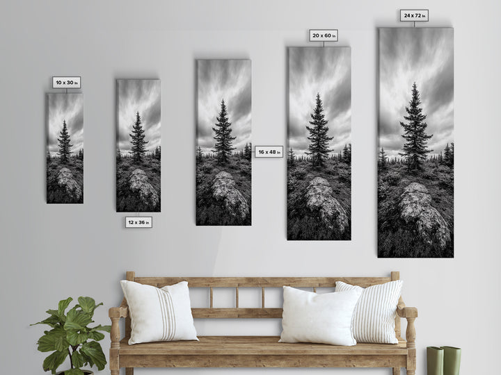 Lone Pine Tree, Forest Mood, Wilderness Art, Framed Canvas Print, Minimalist Wall Decor, Cabin Art, Neutral Fall Tones, Nature Lover Gift