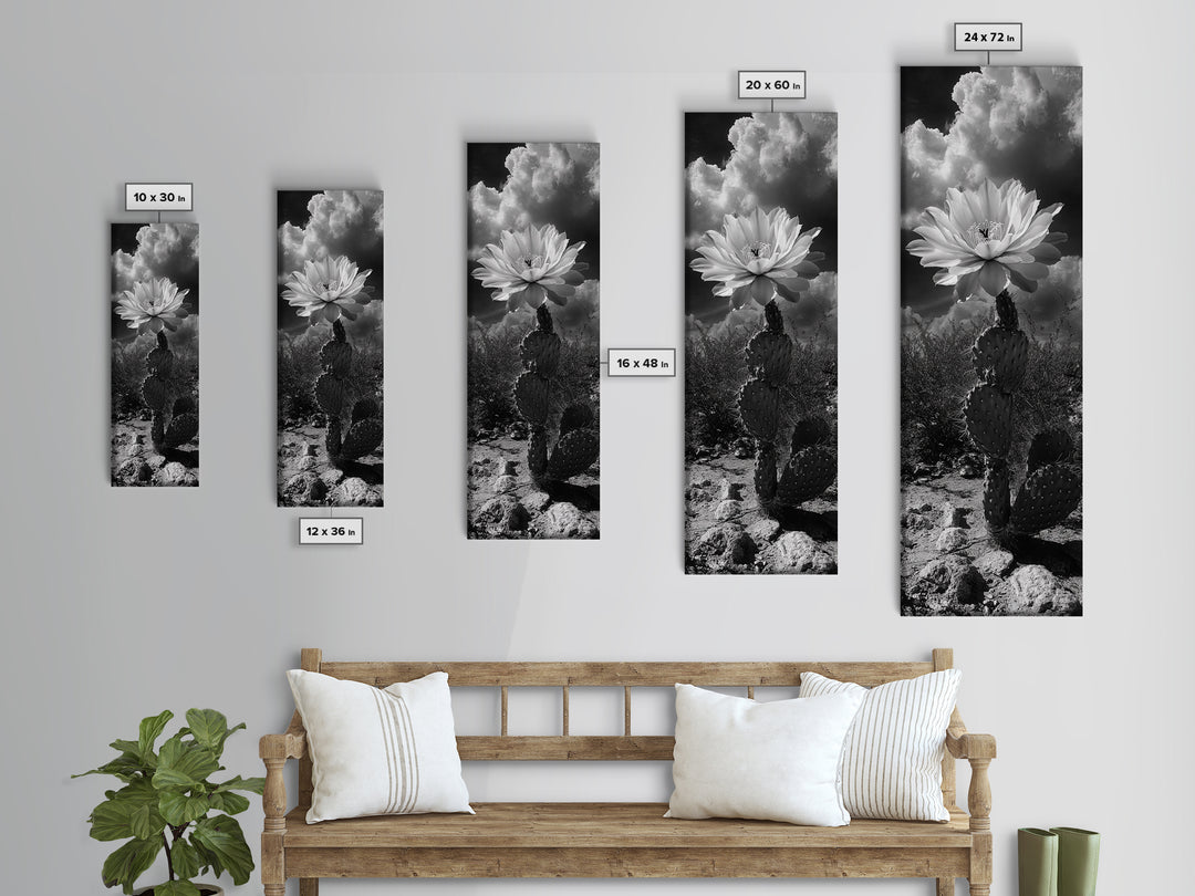 Desert Flower, Cactus Bloom, Southwest Charm, Bold Nature Art, Framed Canvas Print, Kitchen Wall Art, Boho Western Home Decor