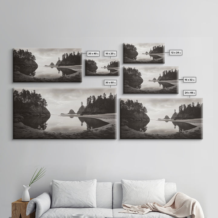 Tranquil Cove View, Forest Meets Ocean, Pacific Northwest Art, Canvas Print, Living Room Wall Art, Nature Photography, Calm Aesthetic