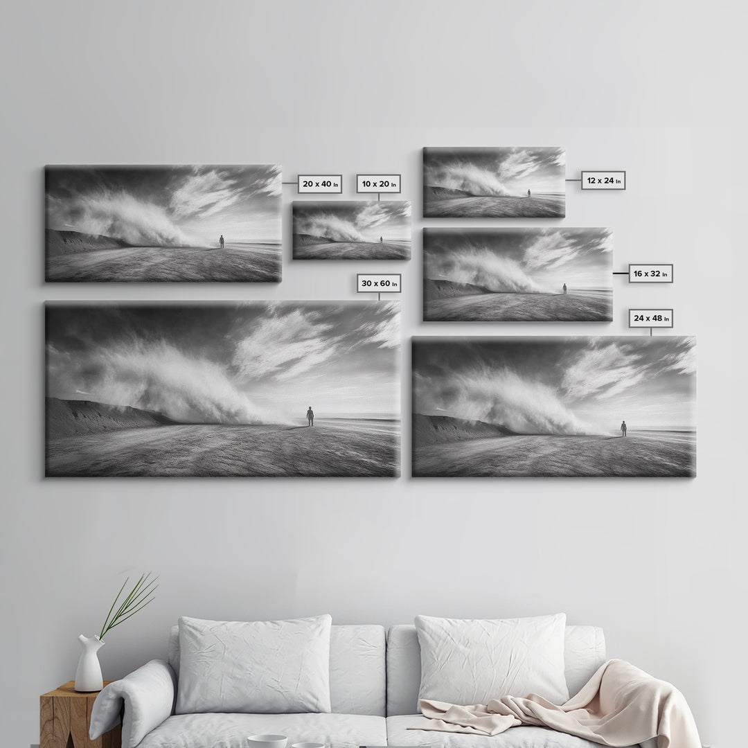Desert Storm, Solitude Photography, Dramatic Landscape Art, Wind and Sand Scene, Canvas Print, Modern Living Room or Office Wall Art