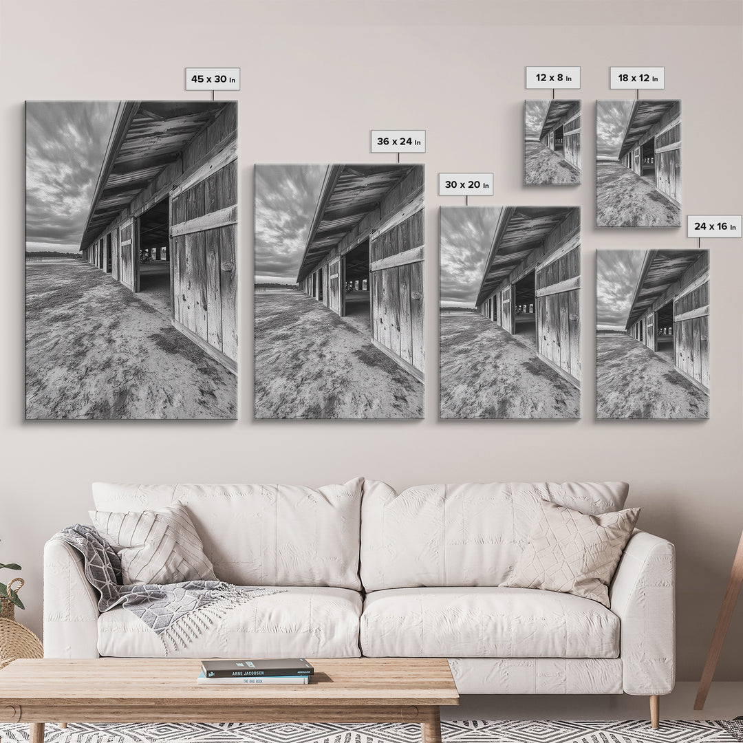 Rustic Barn, Weathered Wood, Country Charm, Canvas Print, Farmhouse Wall Art, Autumn Decor, Entryway Rustic Home Accent, Living Room Art