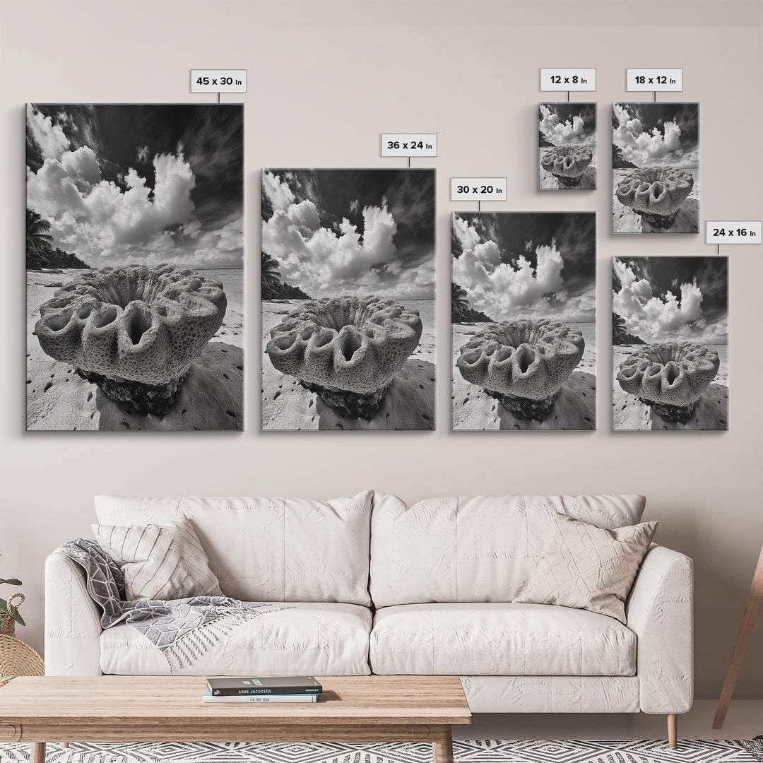 Coral Reef Texture, Ocean Wall Art, Coastal Minimalist, Nature Photography, Framed Canvas Print, Bathroom Wall Decor, Tropical Beach Print