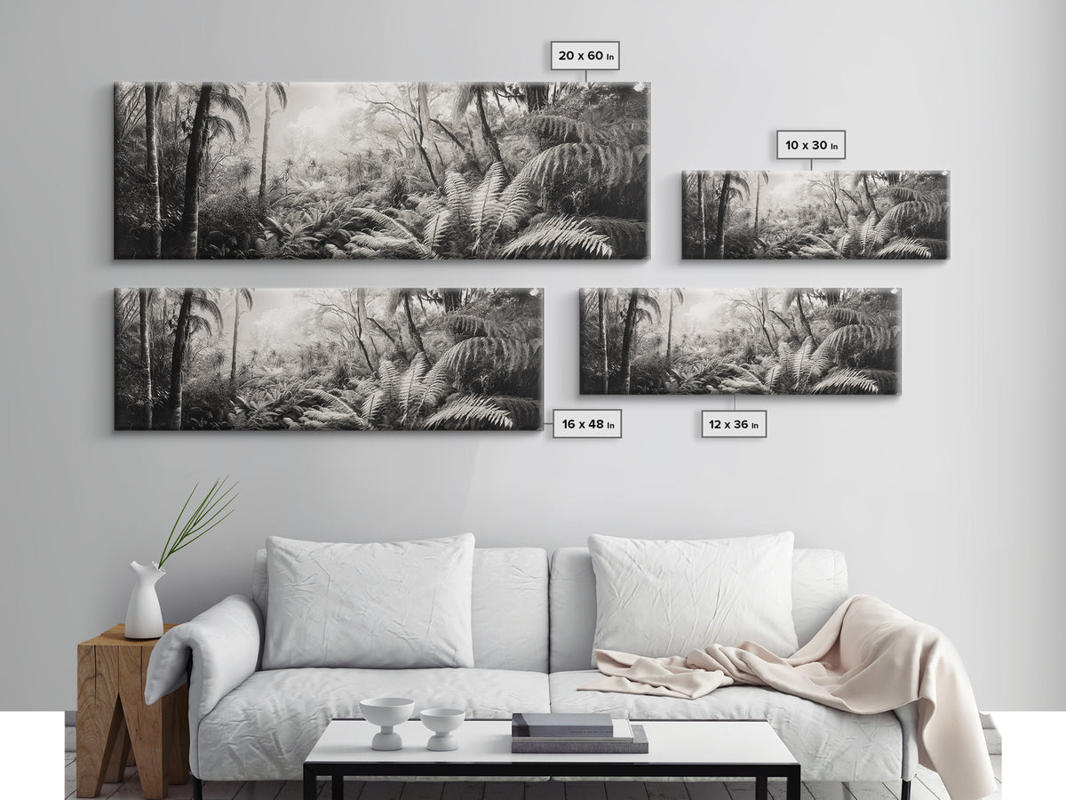 Jungle Light, Nature Vibe, Wild Forest, Framed Canvas Print, Boho Wall Art, Office Wall Decor, Earthy Tones Art, Rainforest Wall Print