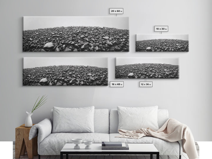 Rock Hill, Stone Texture, Natural Abstract, Canvas Print, Minimalist Wall Art, Monochrome Decor, Modern Entryway Art, Hallway Print