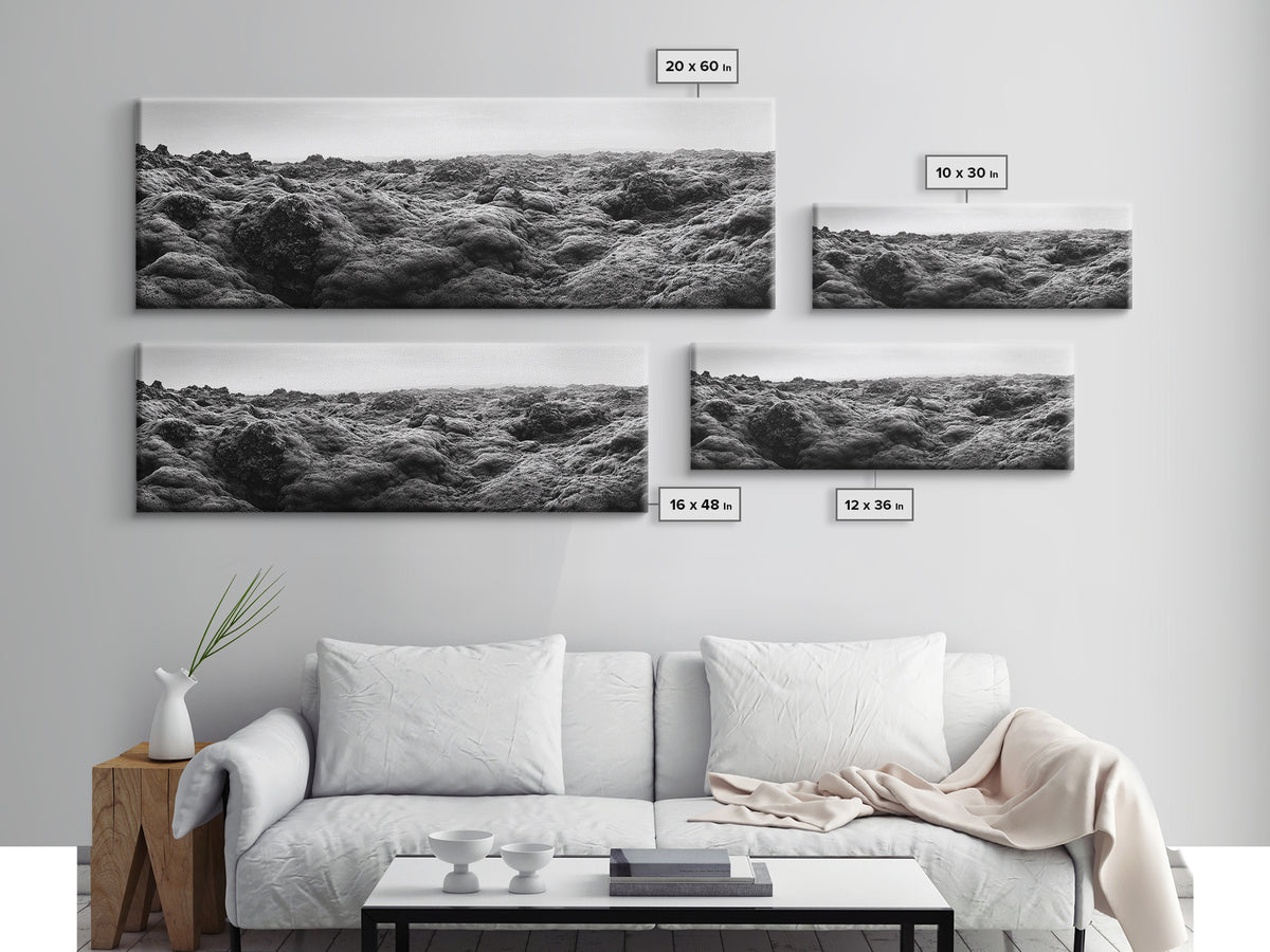Volcanic Moss, Rugged Terrain, Icelandic Landscape, Wild Nature Scene, Canvas Print, Earthy Tones, Entryway Wall Art, Minimalist Adventure Art