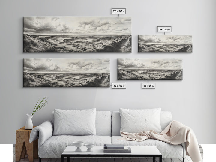 Desert Canyon Scene, Western Landscape, Vast Horizon, Framed Canvas Print, Rustic Wall Art, Neutral Earth Tones, Office Or Living Room