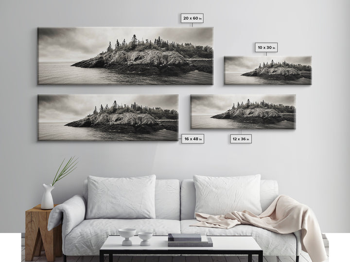 Pine Bluff, Rugged Coast, Northern Landscape, Canvas Print, Wilderness Wall Art, Rustic Decor, Lakehouse Art, Cabin Bedroom Style