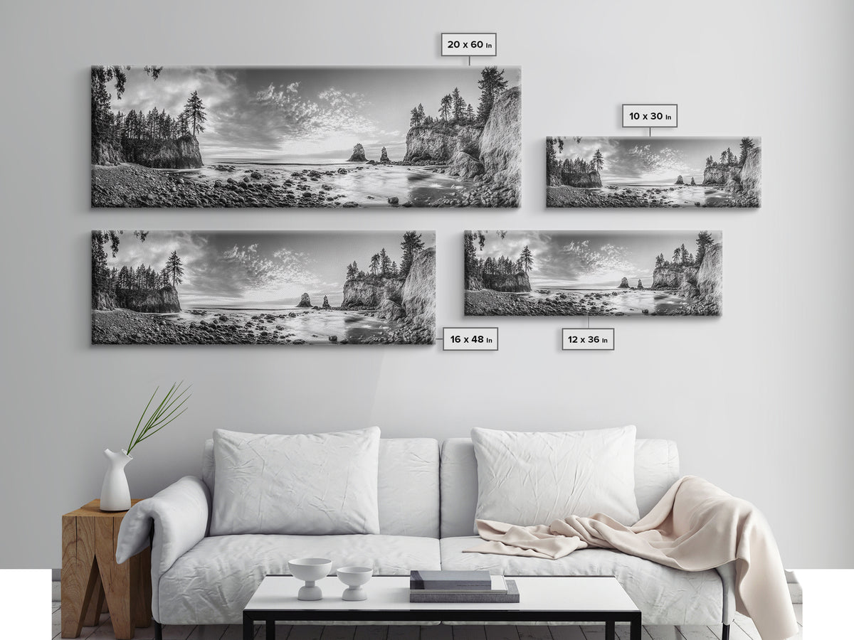 Rocky Coastal Trees, Forest Meets Ocean, Seaside Cliff View, Canvas Print, Nature Inspired Wall Art, Rustic Cabin or Beach House Decor