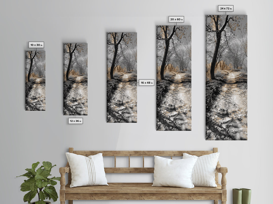 Forest Trail, Autumn Path, Nature Escape, Earthy Journey, Canvas Print, Rustic Fall Wall Art, Entryway or Hallway Decor, Woodland Landscape