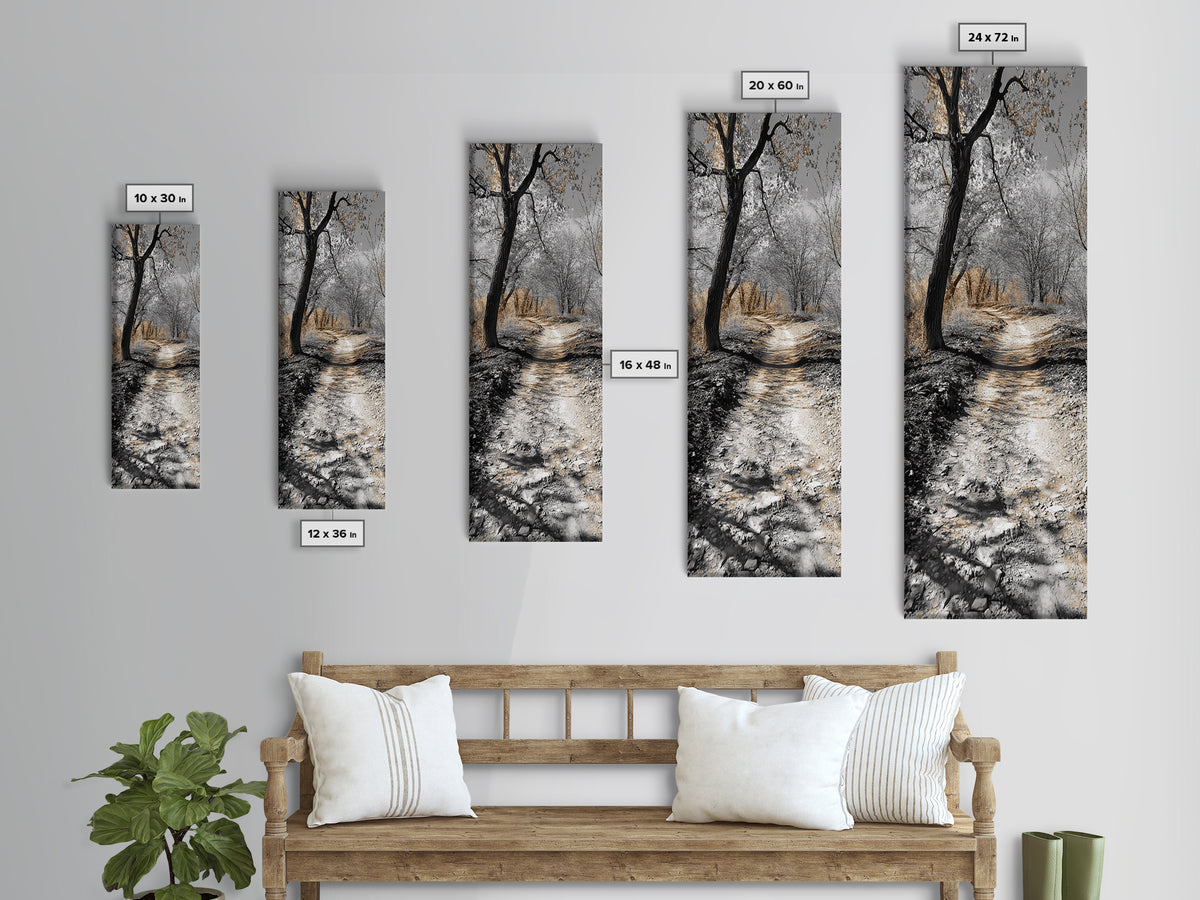 Forest Trail, Autumn Path, Nature Escape, Earthy Journey, Canvas Print, Rustic Fall Wall Art, Entryway or Hallway Decor, Woodland Landscape