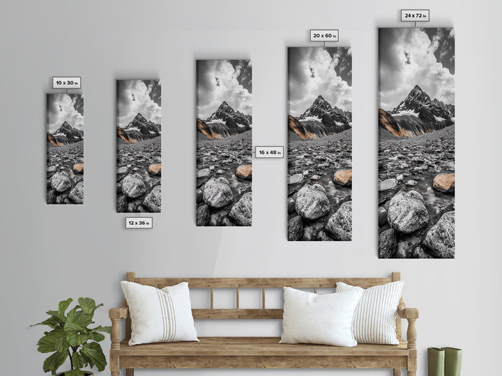 Rocky Peak, Wilderness Art, Orange Accent, Moody Landscape, Framed Canvas Print, Office Decor, Fall Mountainscape Photography