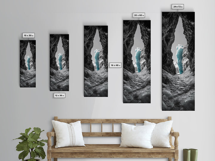 Ice Cave, Blue Glacier, Arctic Escape, Frozen Wonder, Framed Canvas Print, Winter Wall Art, Nature Lover Gift, Bedroom Photography Art