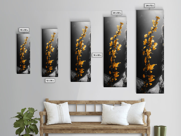 Ocean Kelp Art, Golden Seaweed, Deep Sea Beauty, Underwater Light, Canvas Print, Bathroom Wall Art, Nautical Decor, Moody Coastal Style