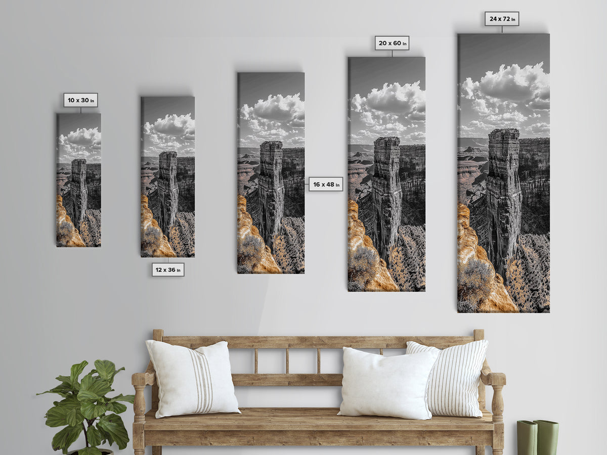 Grand Canyon View, Desert Tower, Southwest Scene, Framed Canvas Print, nature photography, office wall art, Arizona minimalist art