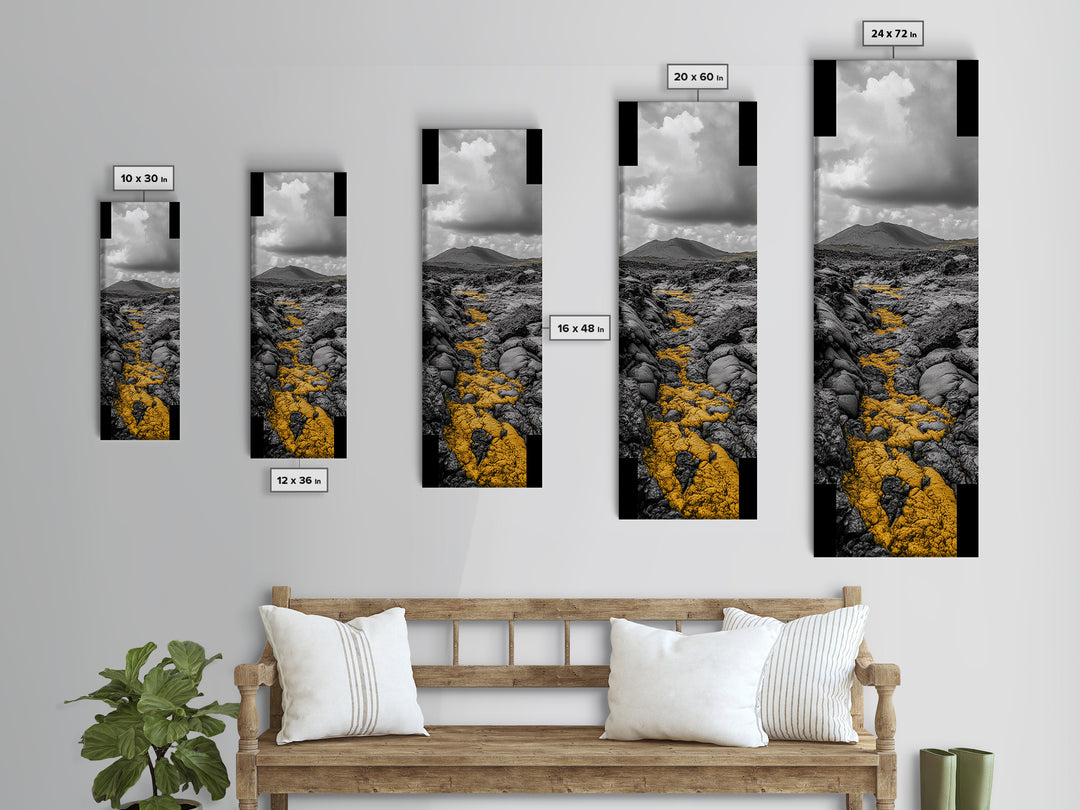 Lava Flow, Volcanic Path, Earth Texture, Yellow Stone, Canvas Print, geology wall art, bold nature photography, modern natural decor