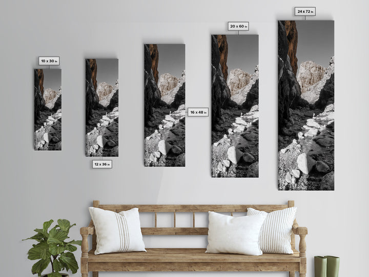 Rocky Canyon View, Earthy Nature Photography, Wilderness Art, Canvas Print, Hiking Trail Decor, Neutral Tones Wall Art, Rustic Living Room Art