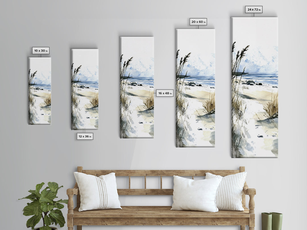 Soft Dune Beach Path Canvas Print, Coastal Wall Art, Watercolor Ocean Decor, Beach House Gift, Neutral Seaside Landscape