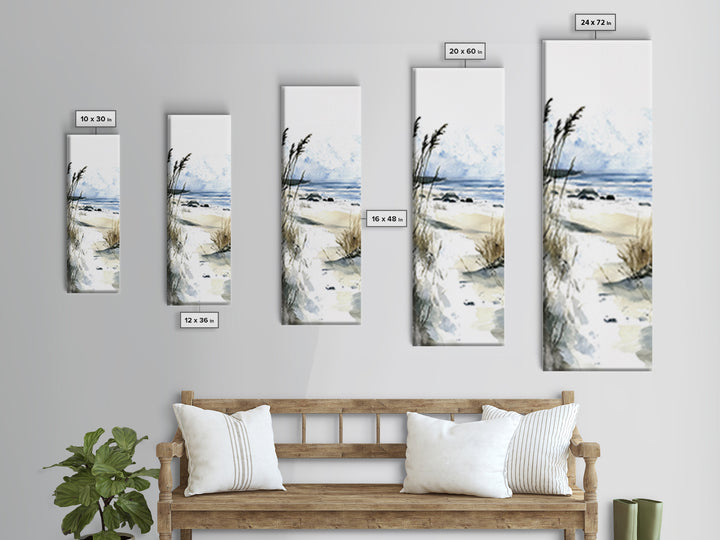 Soft Dune Beach Path Canvas Print, Coastal Wall Art, Watercolor Ocean Decor, Beach House Gift, Neutral Seaside Landscape