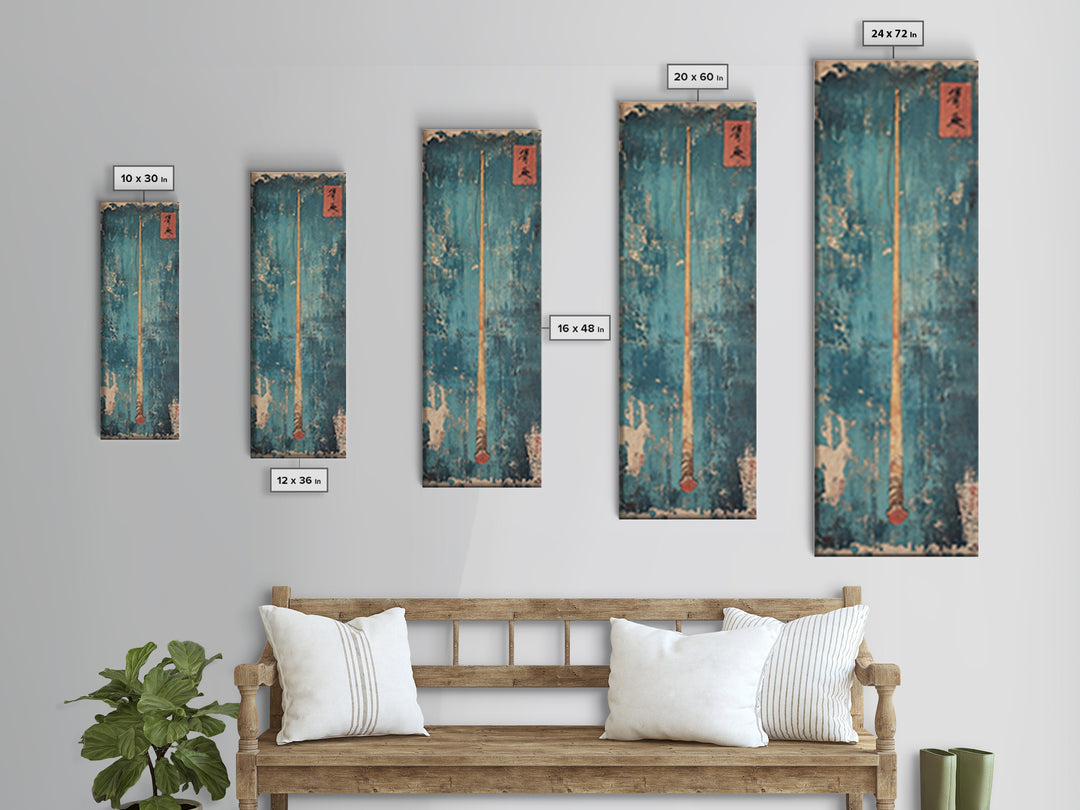Minimal Oar Paddle Wall Art, Nautical Canvas Print, Lake House Decor, Coastal Wall Decor, Rustic Blue Maritime Art, Gift For Him