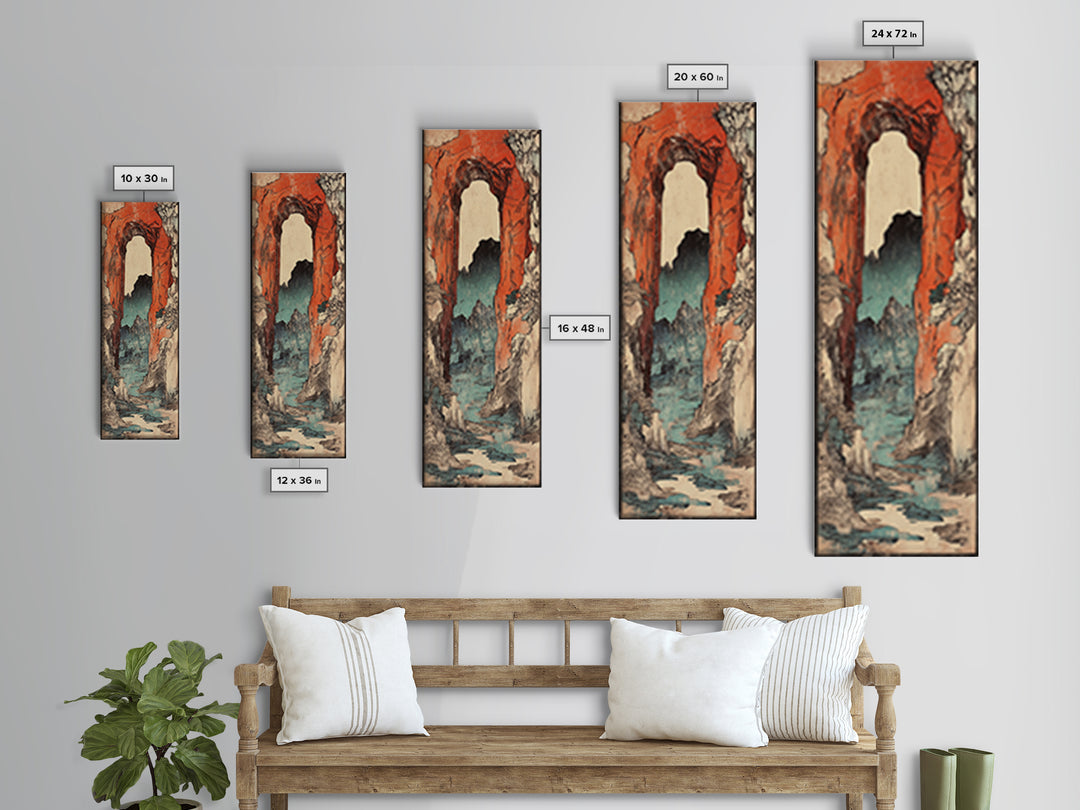 Red Rock Canyon Arch River Wall Art, Mountain Landscape Canvas Print, Southwestern Decor, Rustic Nature Wall Decor, Entryway Art