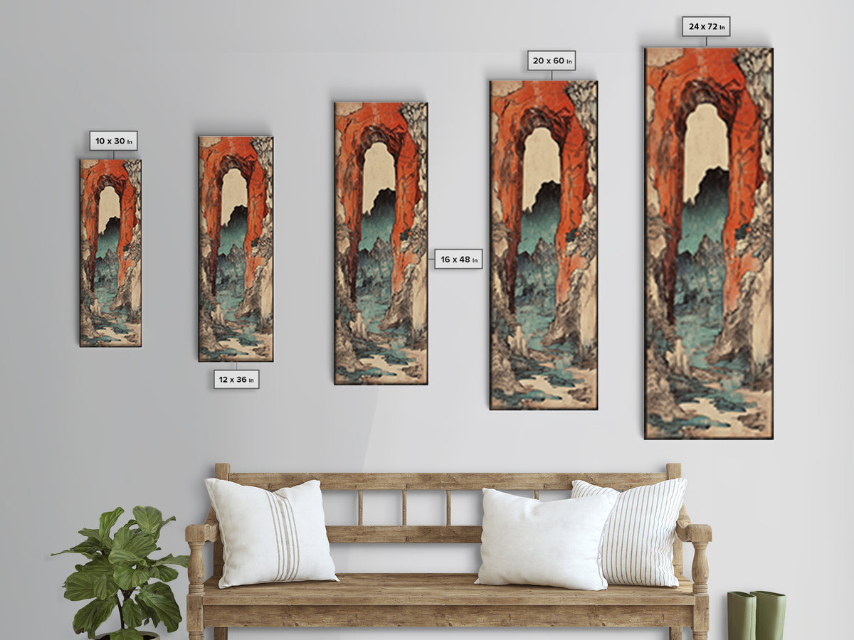Red Rock Canyon Arch River Wall Art, Mountain Landscape Canvas Print, Southwestern Decor, Rustic Nature Wall Decor, Entryway Art