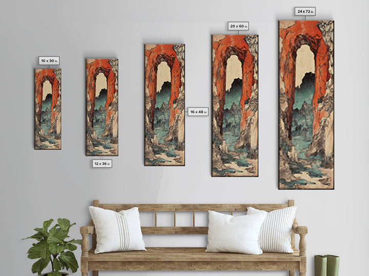 Red Rock Canyon Arch River Wall Art, Mountain Landscape Canvas Print, Southwestern Decor, Rustic Nature Wall Decor, Entryway Art