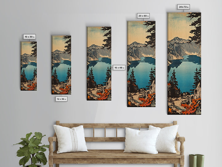 Turquoise Alpine Lake And Pine Mountains Canvas Print, Landscape Wall Art, Rustic Cabin Decor, Large Nature Gift For Him