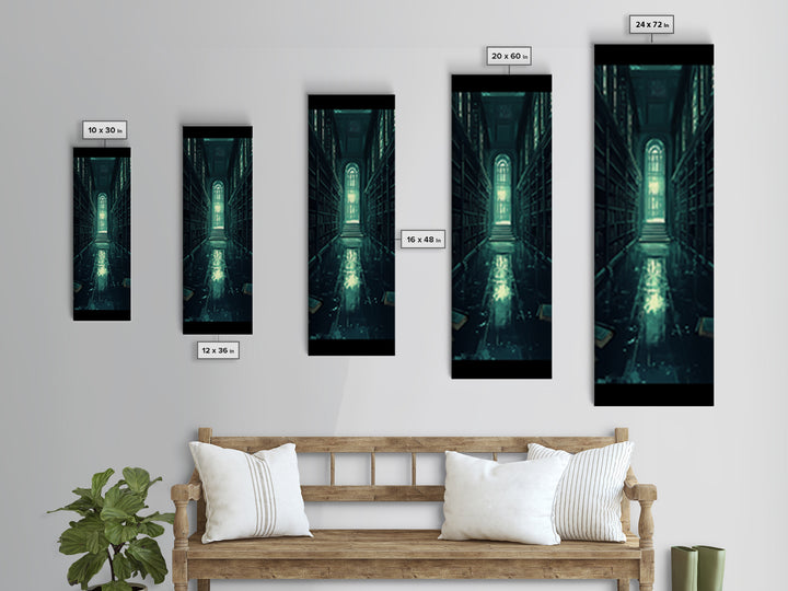 Dark Gothic Library Hallway Wall Art, Moody Bookish Decor, Fantasy Reading Nook Print, Dark Academia Living Room Wall Decor