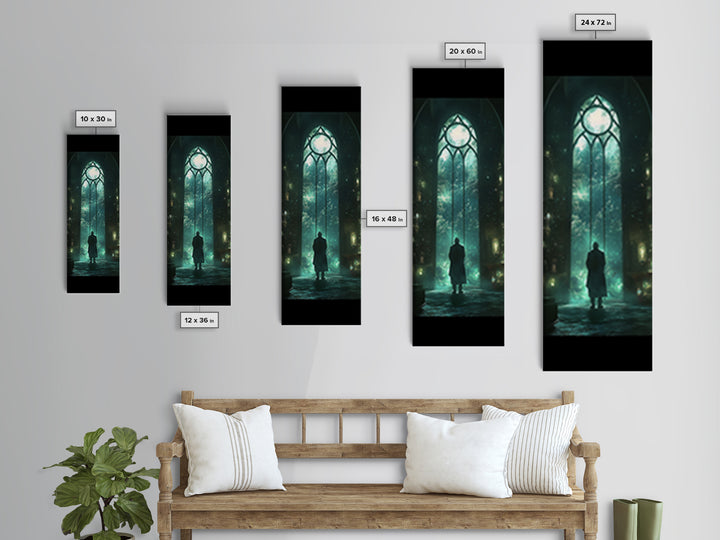 Mystical Gothic Library Window Wall Art, Dark Academia Fantasy Artwork, Moody Bookish Decor, Magical Reading Nook Print