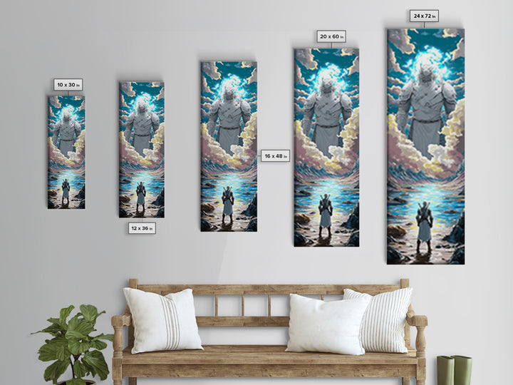 Colossal Cloud Guardian Over Alpine Lake Framed Canvas Print, Fantasy Wall Art, Celestial Decor, Statement Artwork Gift For Him
