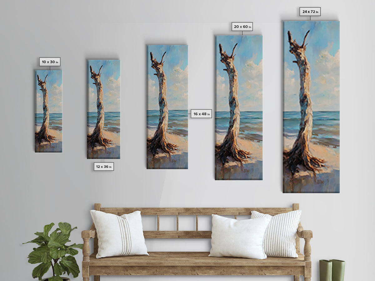 Weathered Driftwood By Ocean Wall Art, Beach House Decor, Coastal Landscape Print, Seascape Art, Nautical Ocean Gift For Her
