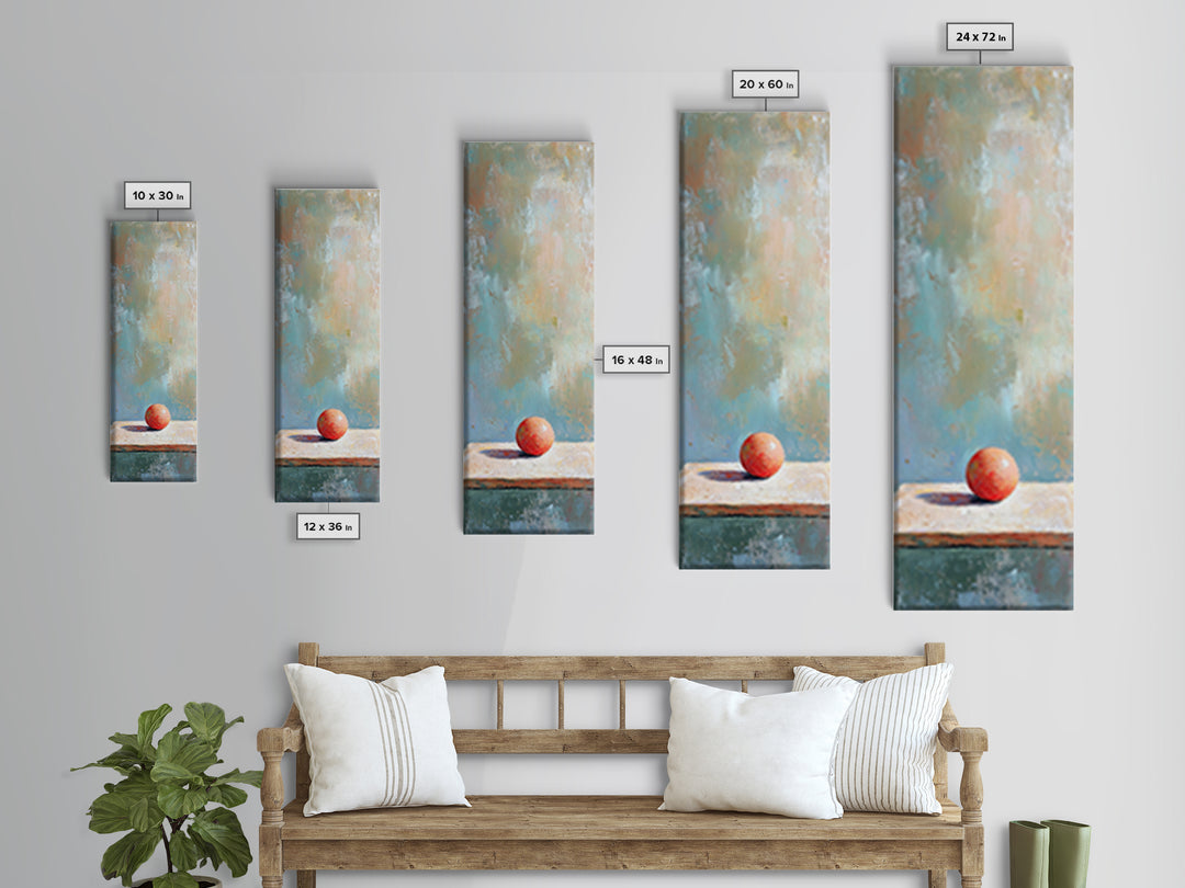 Single Red Apple On Weathered Table Canvas Print, Minimalist Wall Art, Modern Kitchen Decor, Still Life Art Print, Housewarming Gift