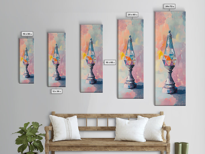 Colorful Crystal Prism Lamp Wall Art, Abstract Glass Still Life Canvas Print, Dopamine Decor, Modern Eclectic Living Room Art