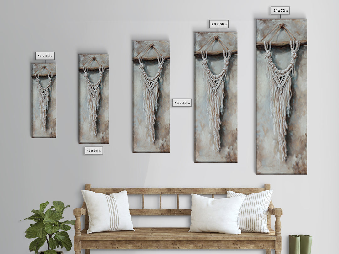 White Macrame Wall Hanging Wall Art, Boho Wall Decor, Neutral Home Decor, Textured Wall Art, Rustic Apartment Decor Gift