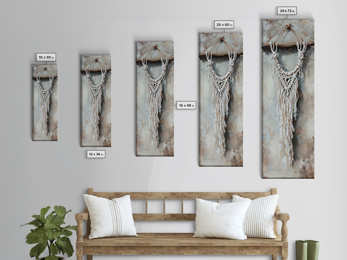 White Macrame Wall Hanging Wall Art, Boho Wall Decor, Neutral Home Decor, Textured Wall Art, Rustic Apartment Decor Gift