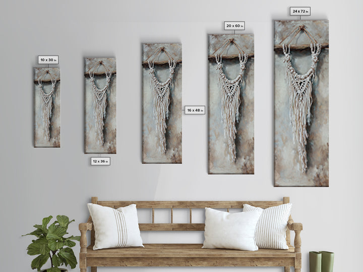 White Macrame Wall Hanging Wall Art, Boho Wall Decor, Neutral Home Decor, Textured Wall Art, Rustic Apartment Decor Gift