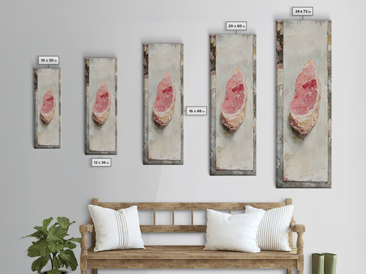 Pink Rose Quartz Crystal Oil Painting Wall Art, Boho Spiritual Home Decor, Celestial Gift For Her, Mystical Canvas Print