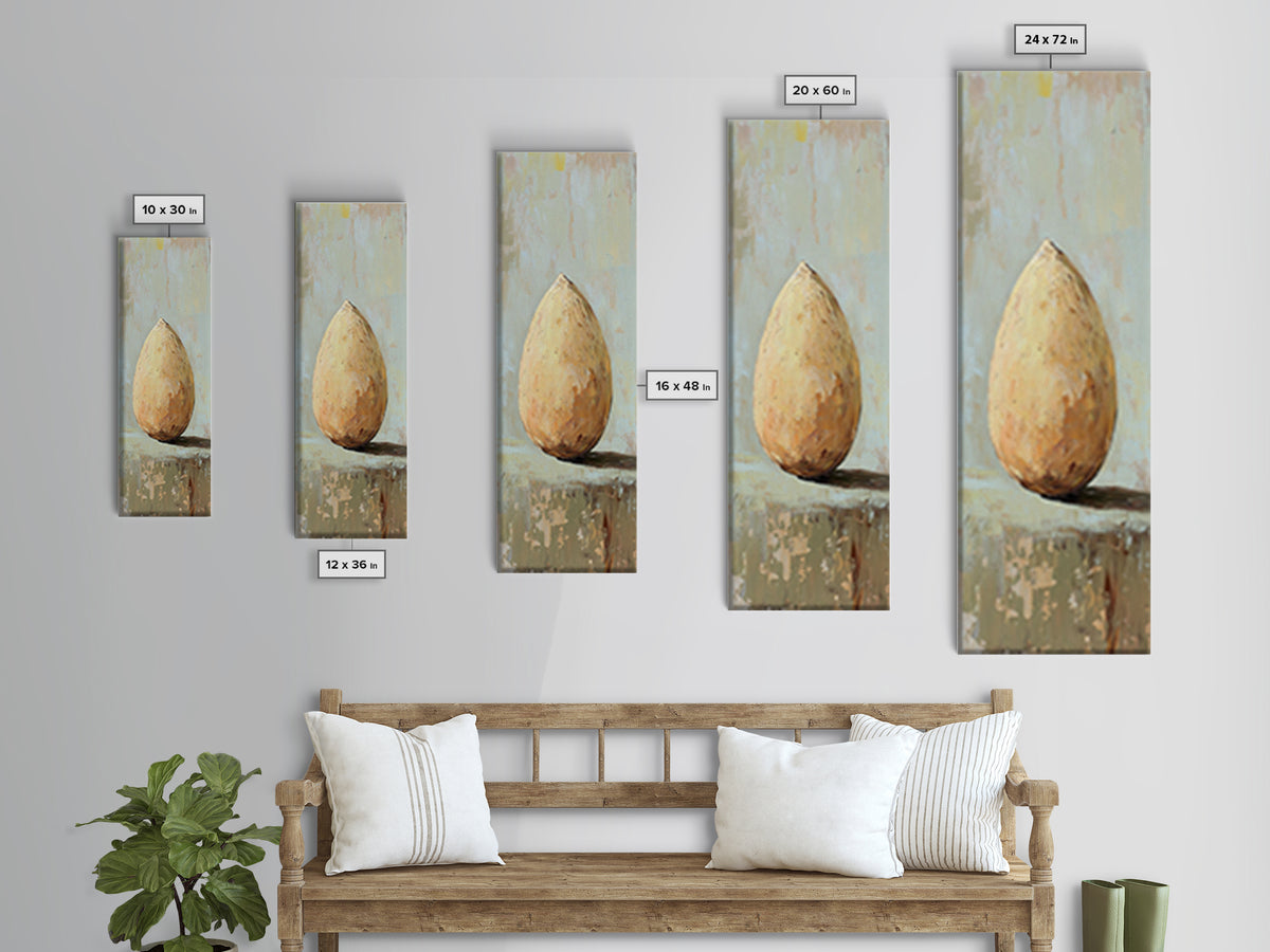 Textured Golden Pear Still Life Wall Art, Neutral Rustic Canvas Print For Kitchen Decor, Farmhouse Home Decor, Gift For Her