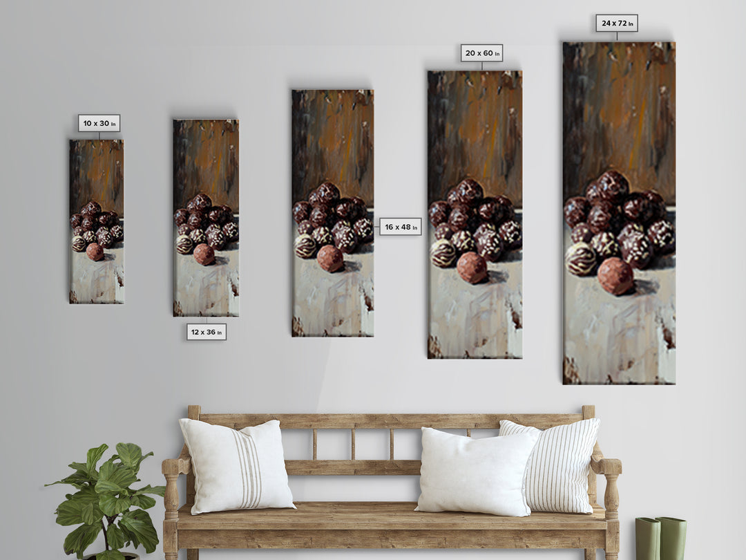 Chocolate Truffle Still Life Wall Art, Moody Kitchen Decor, Food Art Print, Dining Room Canvas Print, Gift For Foodie, Home Decor