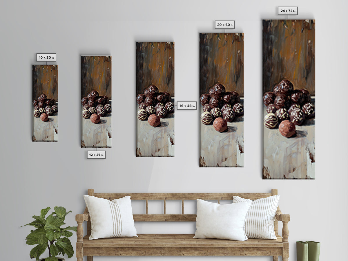 Chocolate Truffle Still Life Wall Art, Moody Kitchen Decor, Food Art Print, Dining Room Canvas Print, Gift For Foodie, Home Decor