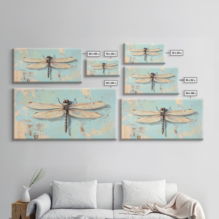 Detailed Dragonfly Insect Wall Art, Nature Canvas Print, Entomology Decor, Botanical Wall Decor, Rustic Wildlife Art, Home Decor