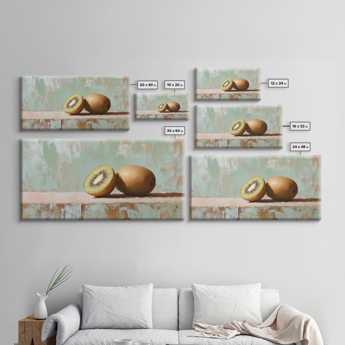 Fresh Kiwi Fruit Still Life Wall Art, Modern Kitchen Decor Canvas, Foodie Gift, Fruit Art Print, Dining Room Decor, Wall Decor