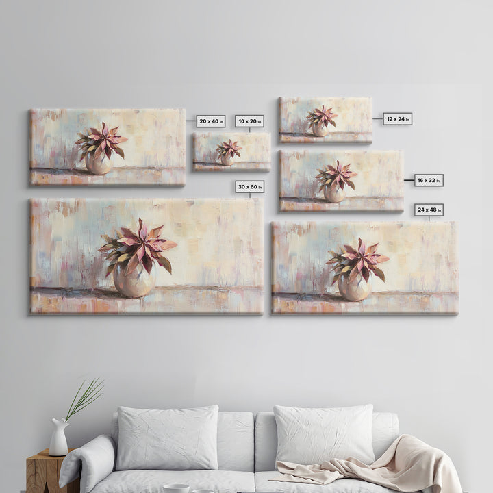 Succulent Plant In Ceramic Pot Wall Art, Botanical Canvas Print, Modern Home Decor, Neutral Bedroom Art Gift For Her, Housewarming Gift