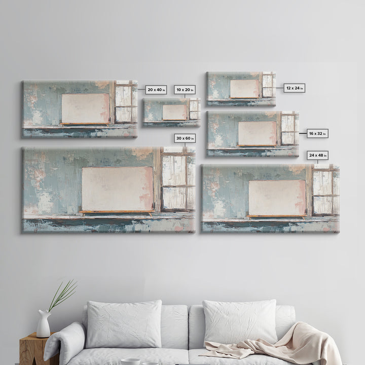 Blank Canvas By Window Wall Art, Minimalist Studio Decor, Neutral Abstract Canvas Print, Modern Office Living Room Art Gift