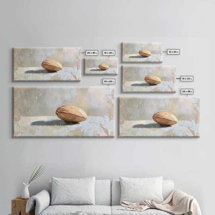 Minimal Walnut Still Life Wall Art, Neutral Kitchen Decor, Rustic Canvas Print, Modern Farmhouse Living Room Art Gift Idea