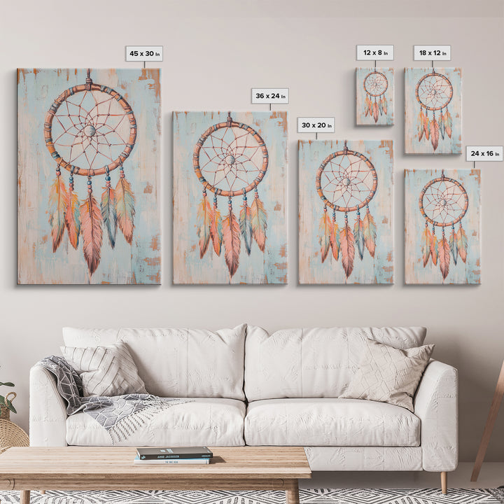 Boho Dreamcatcher Feathers Wall Art, Southwestern Canvas Print, Spiritual Home Decor, Nursery Wall Decor, Unique Gift Idea