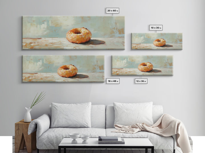 Toasted Bagel Still Life Wall Art, Modern Kitchen Decor, Foodie Gift, Neutral Dining Room Print, Rustic Cafe Poster, Home Decor