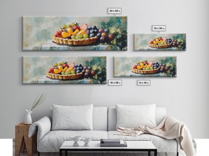 Colorful Fruit Tart Still Life Wall Art, Kitchen Canvas Print, Farmhouse Dining Room Decor, Foodie Gift, Vibrant Art Print